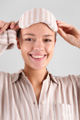 Viola Ethical-Cotton Eye Mask - Golden Glow Beige